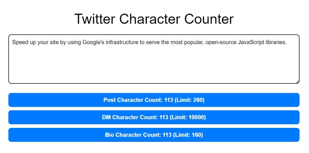 Twitter Character Counter